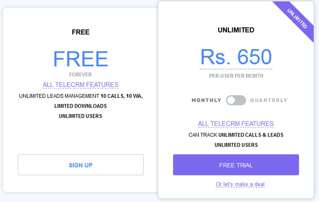 telecrm pricing