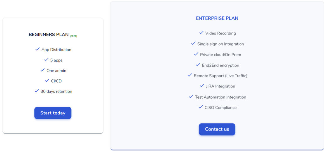 testfairy pricing