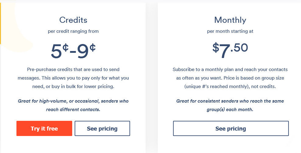 Text-Em-All pricing