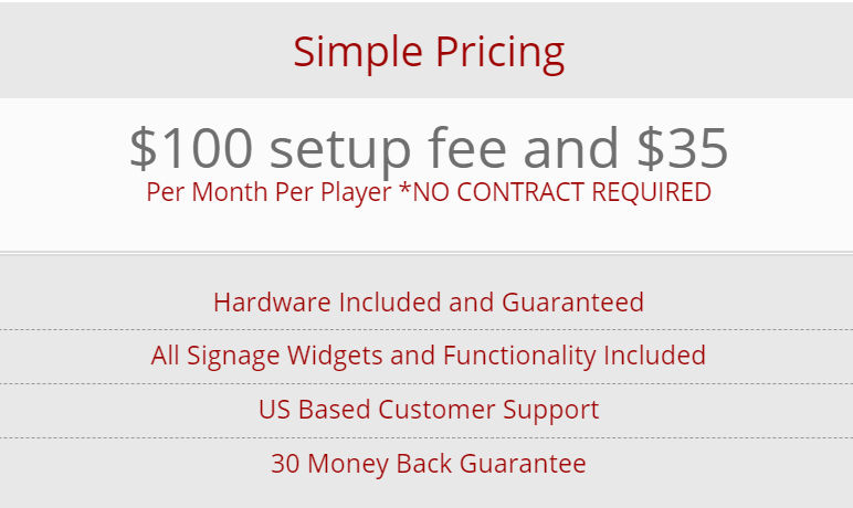 The TV Sign pricing