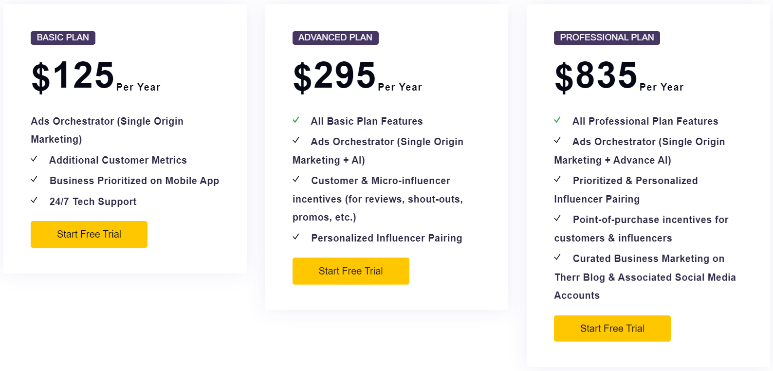 therr-for-business pricing