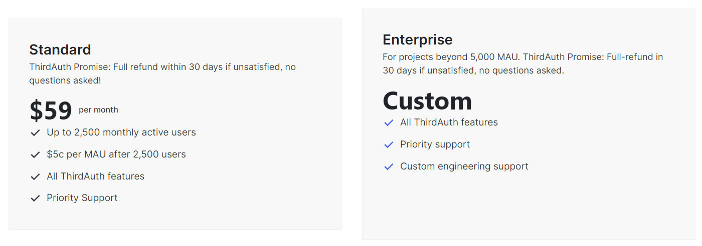 ThirdAuth pricing