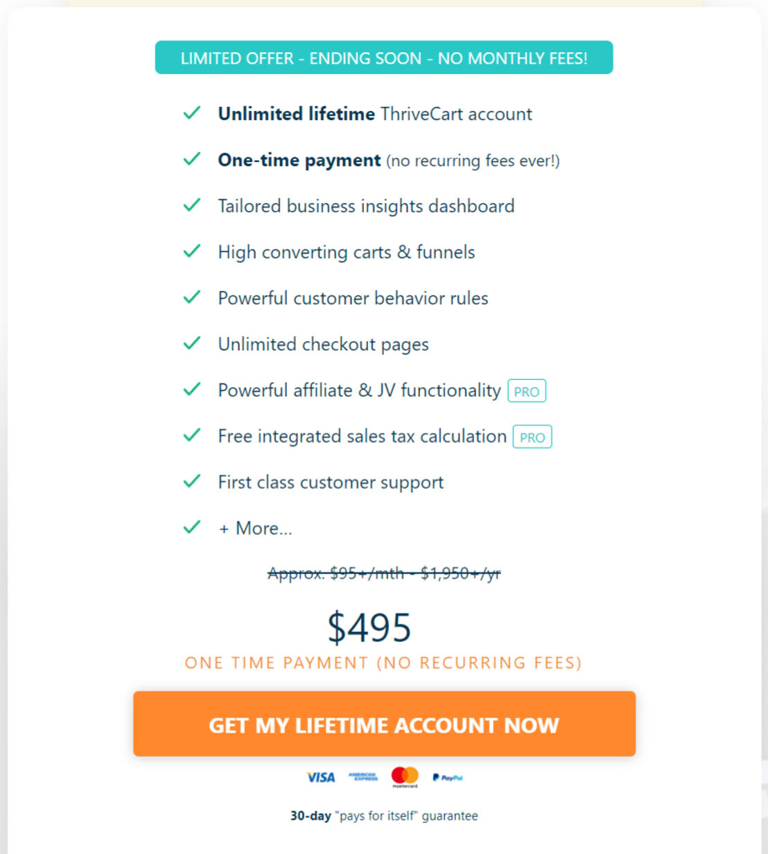 thrivecart pricing