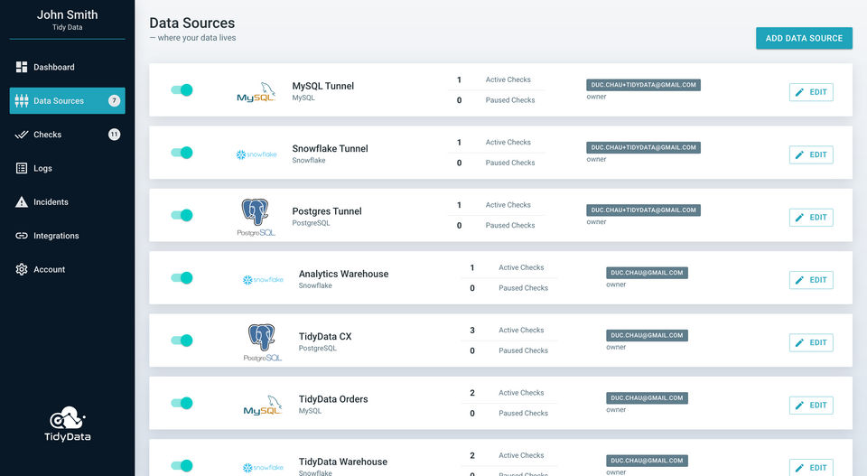 Tidy Data : Data sources screenshot-thumb