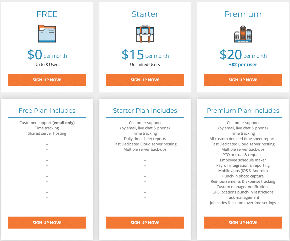 Time Clock Hub pricing