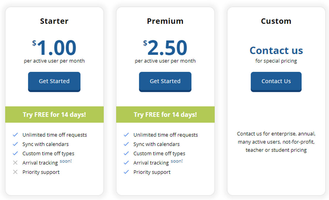 TimeBot pricing