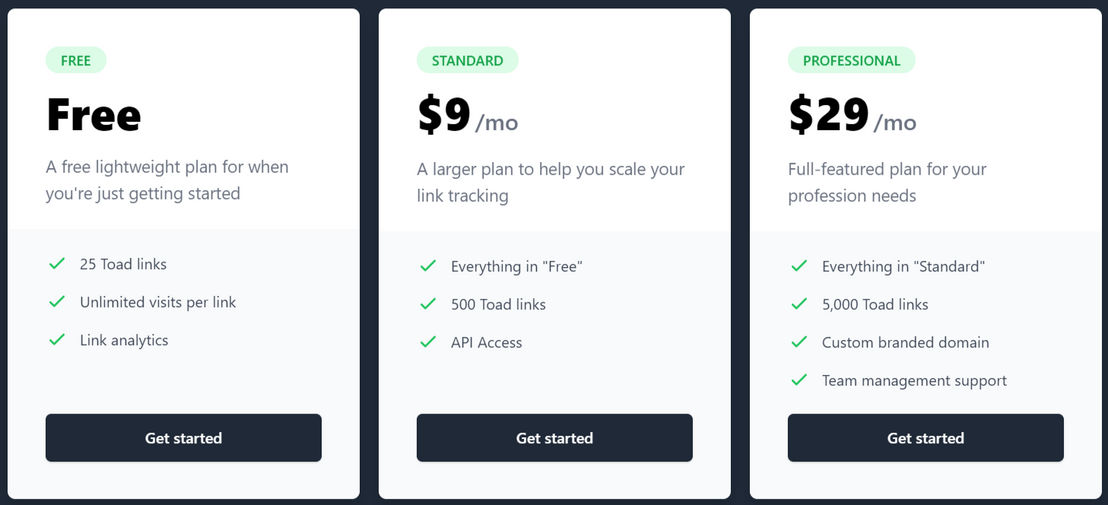 toad pricing