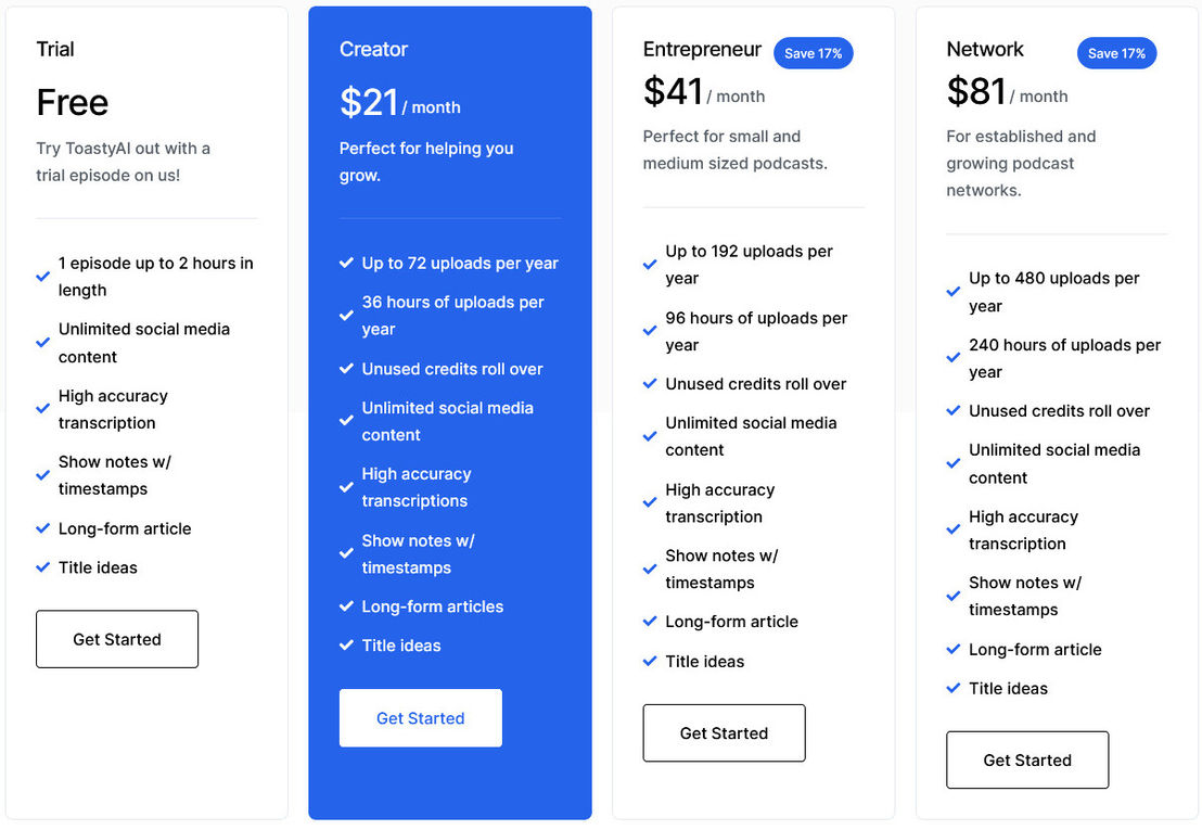 toastyai pricing