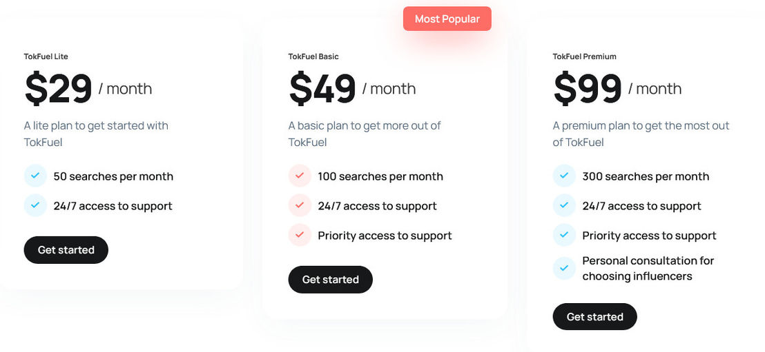 TokFuel pricing