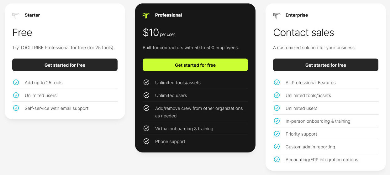 TOOLTRIBE pricing