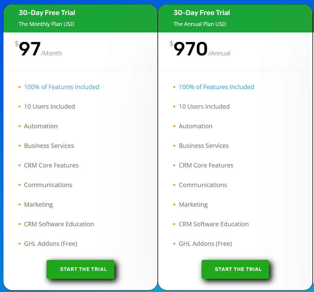 Top Tier CRM pricing