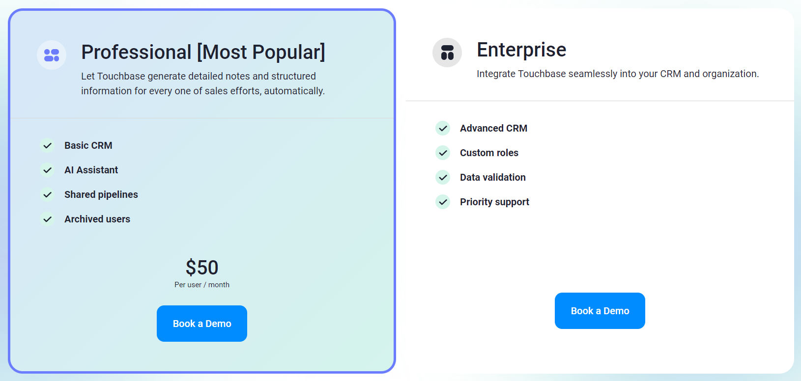 Touchbase pricing