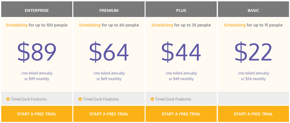 TrackSmart Scheduling pricing