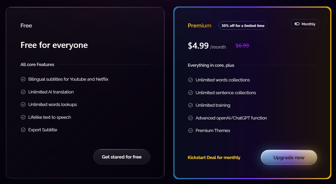 Trancy pricing