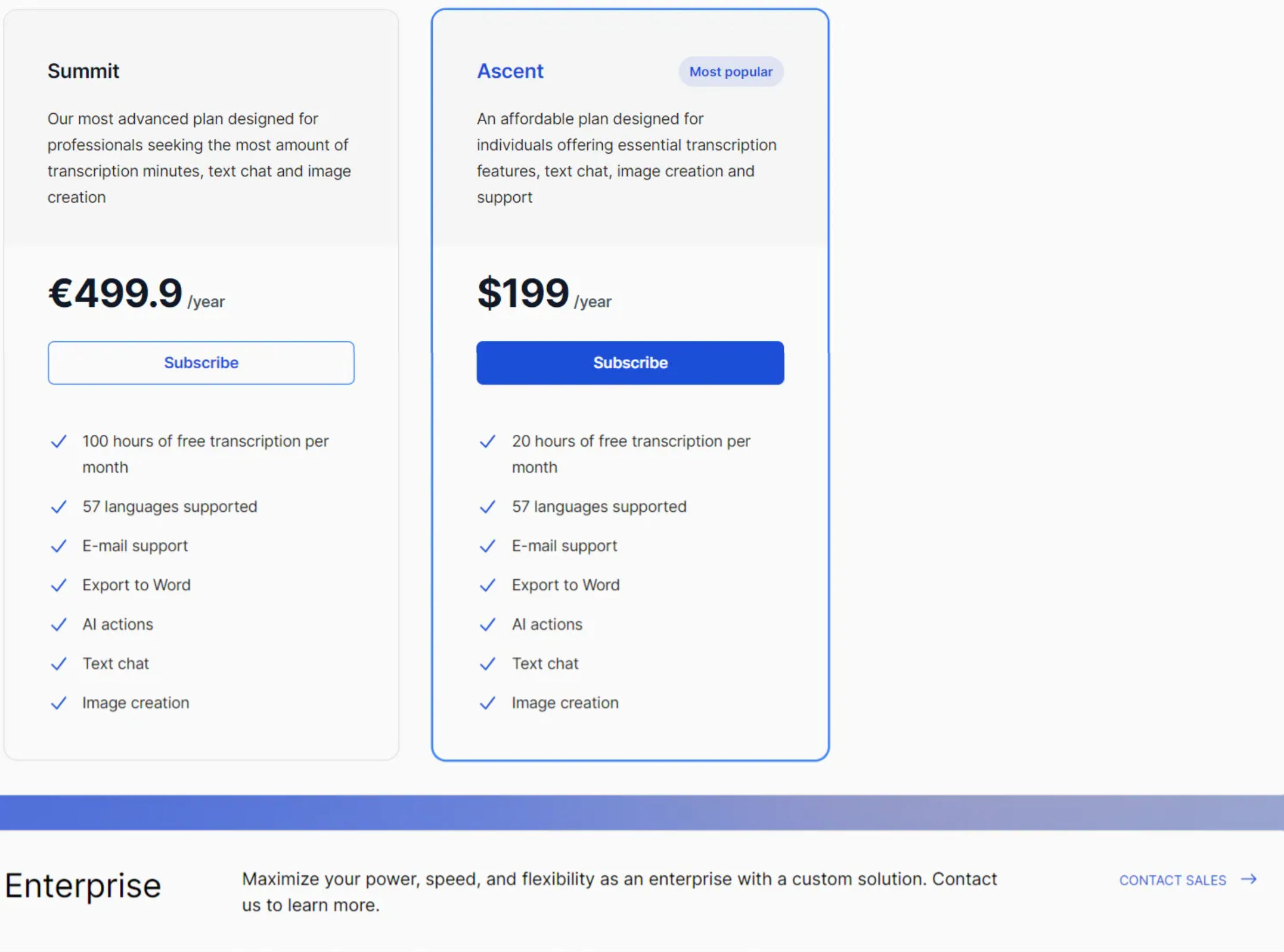 Transkribieren pricing