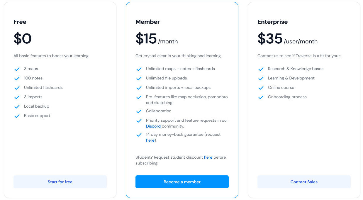 traverse pricing