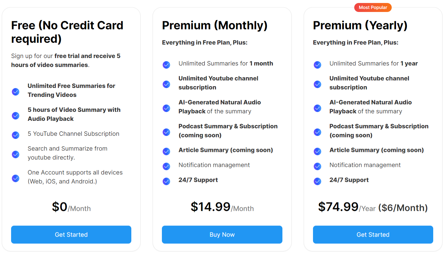 TubeOnAI pricing