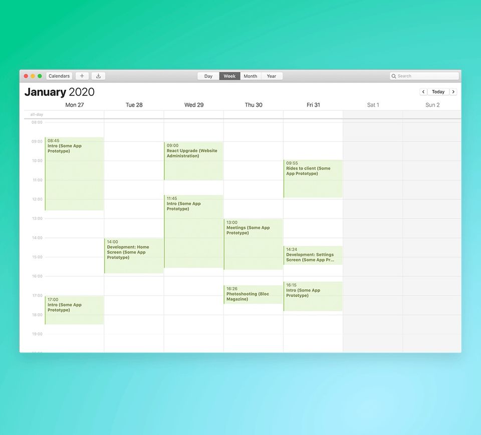 Tyme : Calendar screenshot