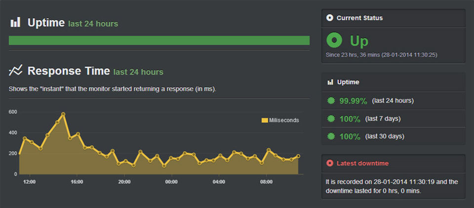 Uptime Robot : Dashboard screenshot