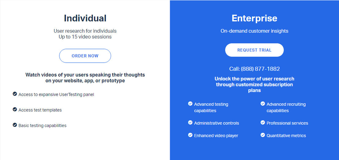 usertesting pricing