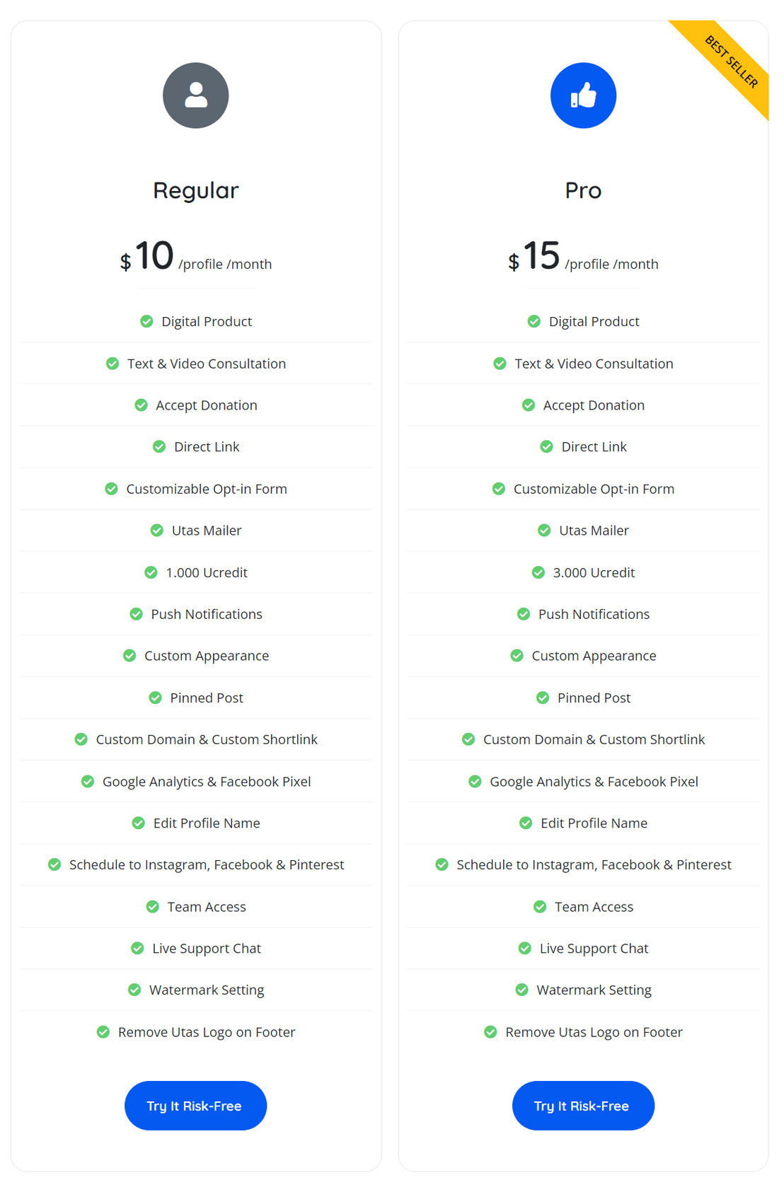 Utas.io pricing