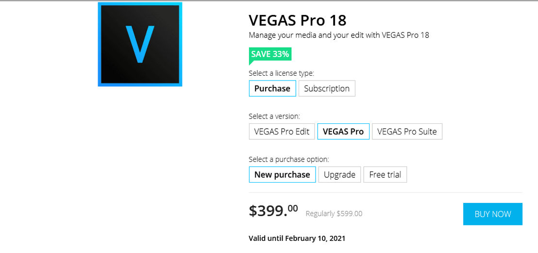 VEGAS Pro pricing