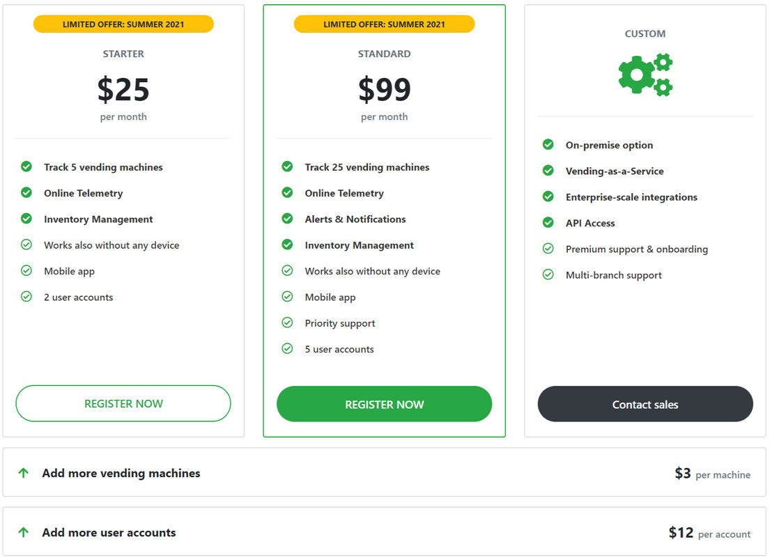 VendingMetrics pricing