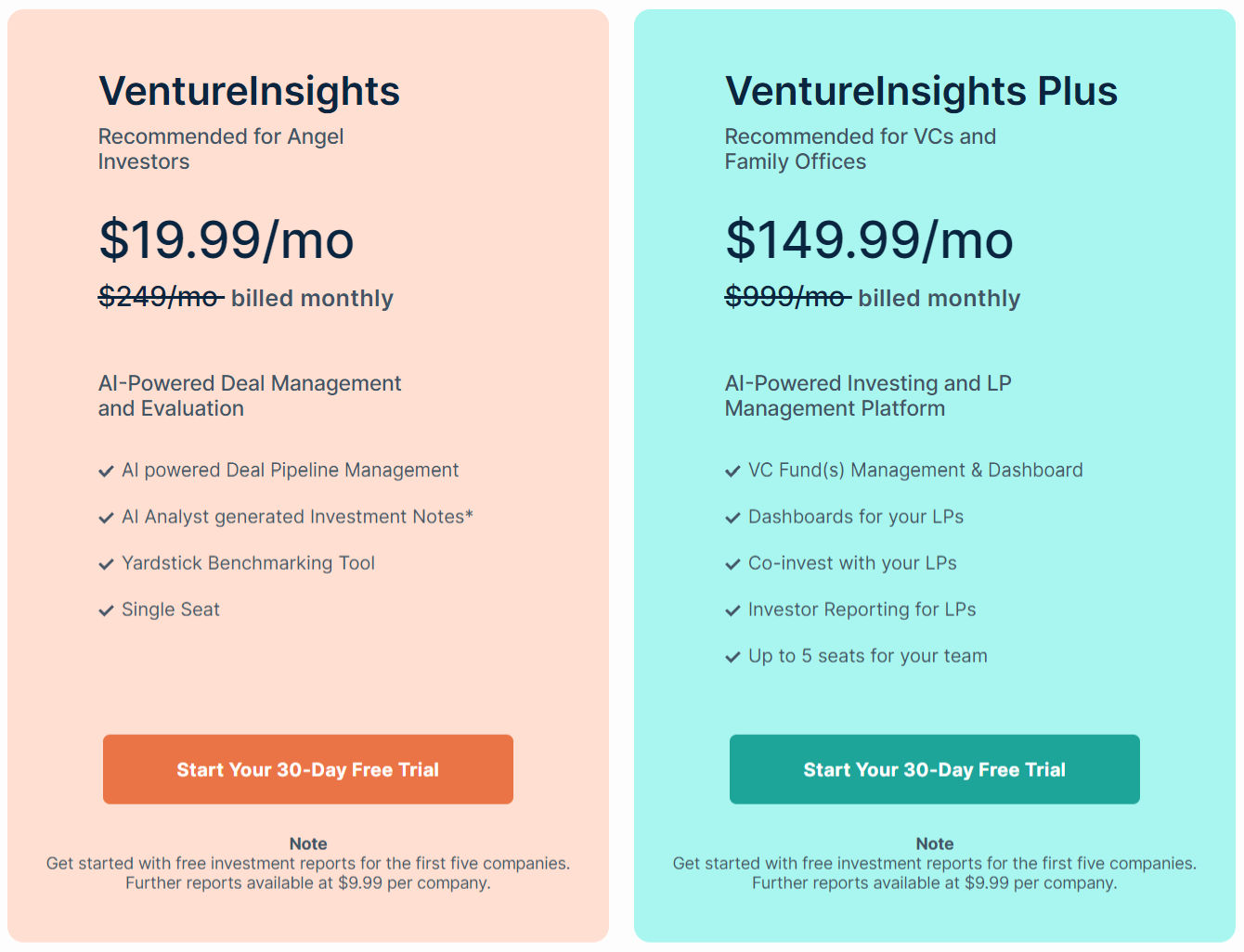 VentureInsights pricing