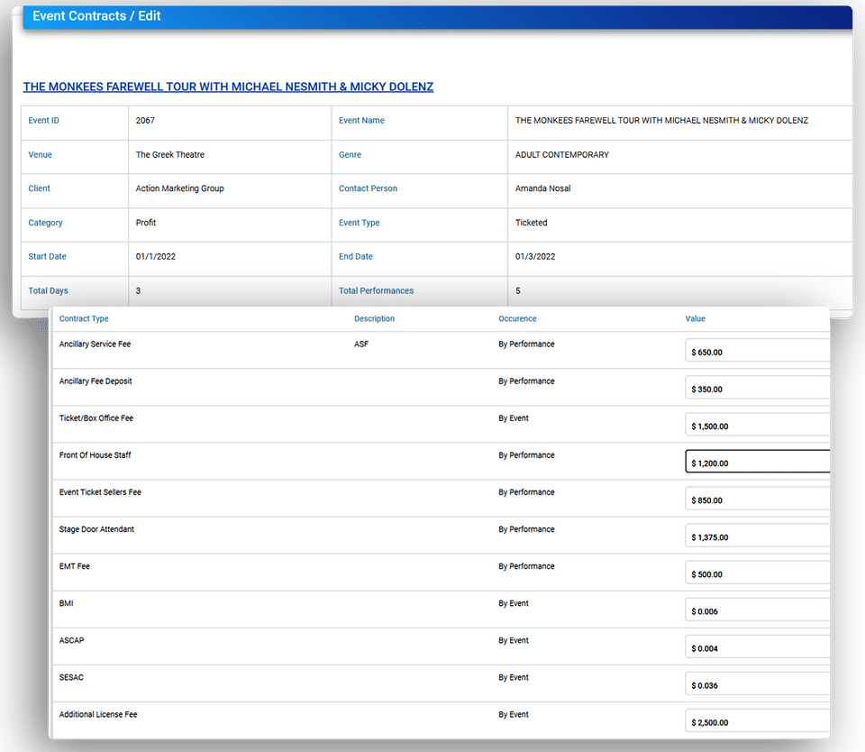 Electronic Contract Form screenshot