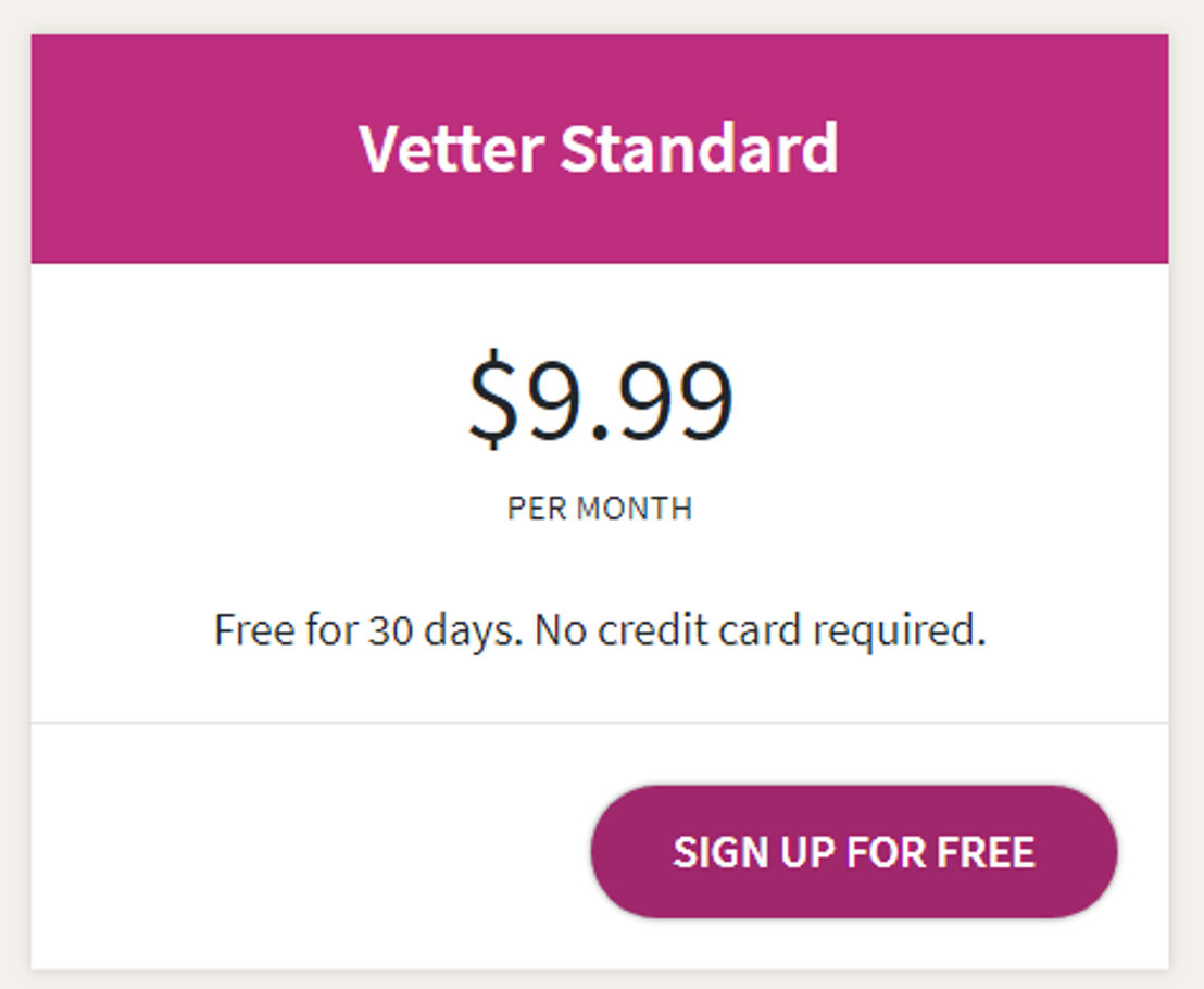 Vetter pricing