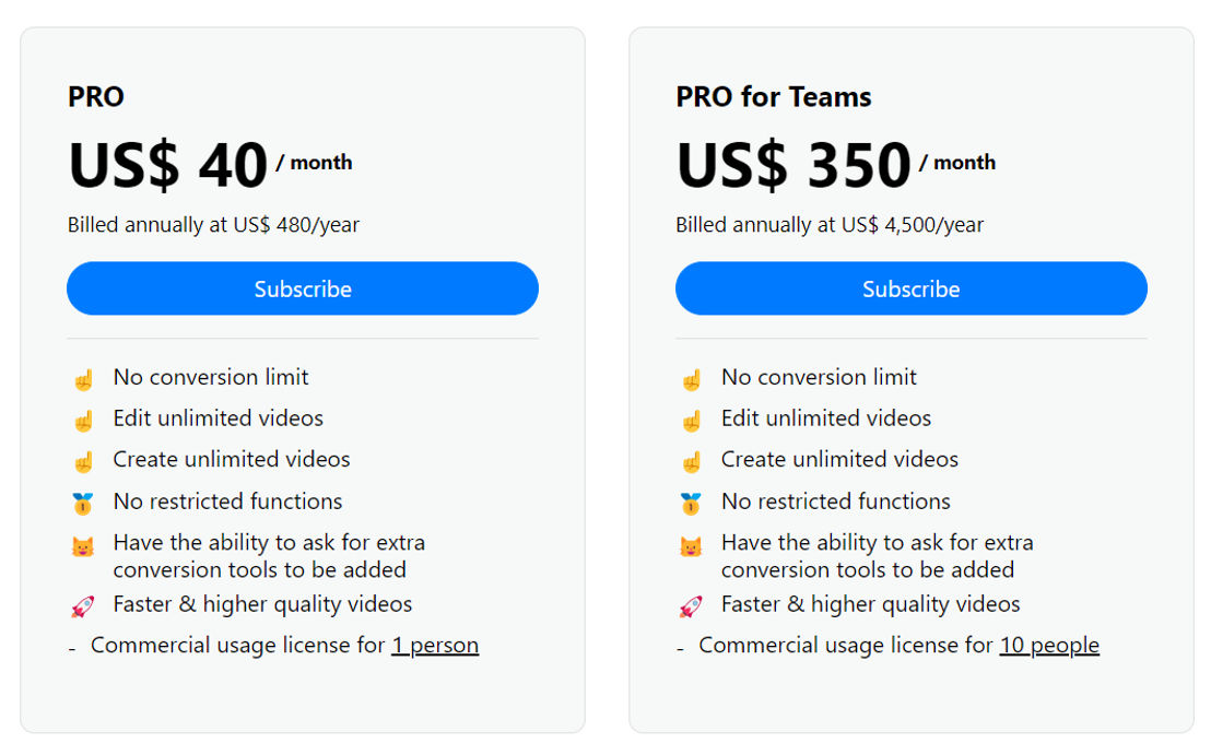 video-editor-ai pricing