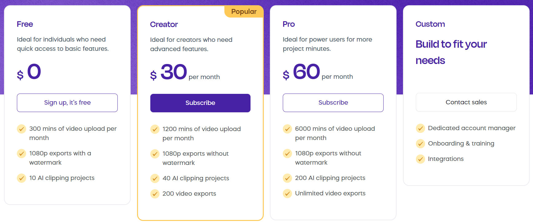 Vizard pricing