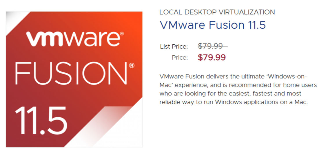 VMware Fusion pricing