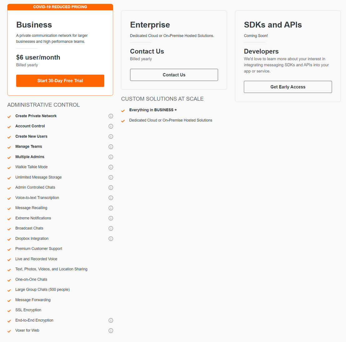 voxer-business pricing