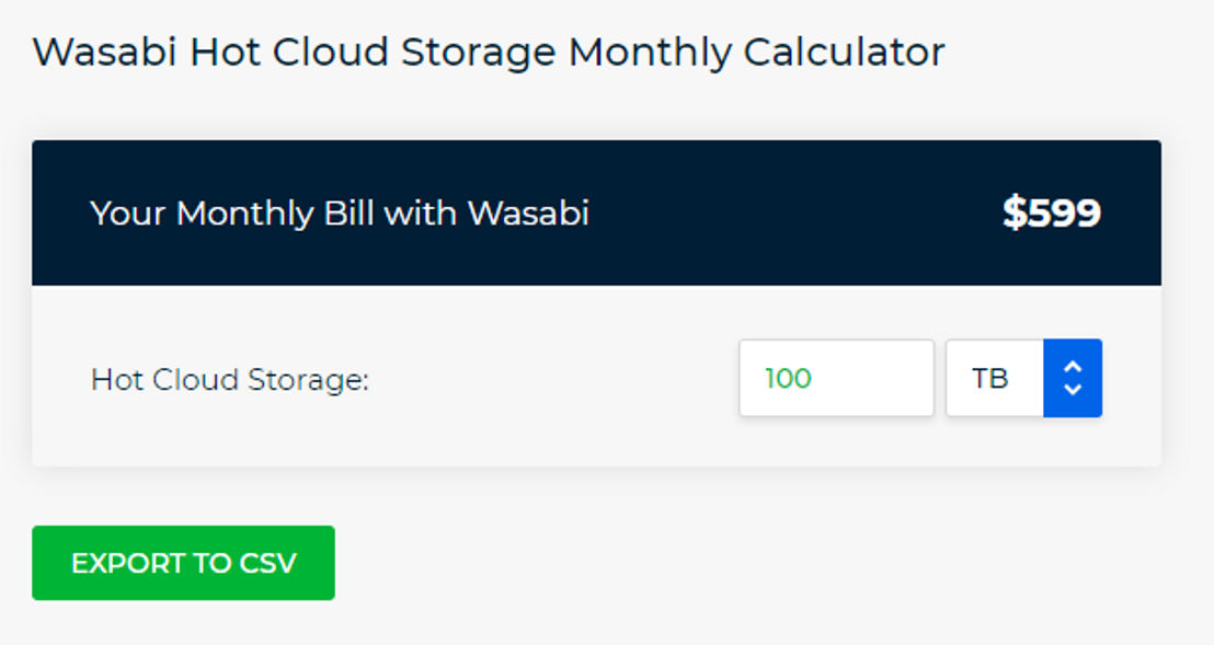 Wasabi pricing