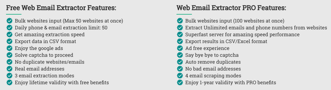 web-email-extractor pricing