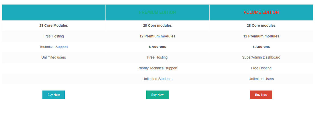 Web School ERP pricing