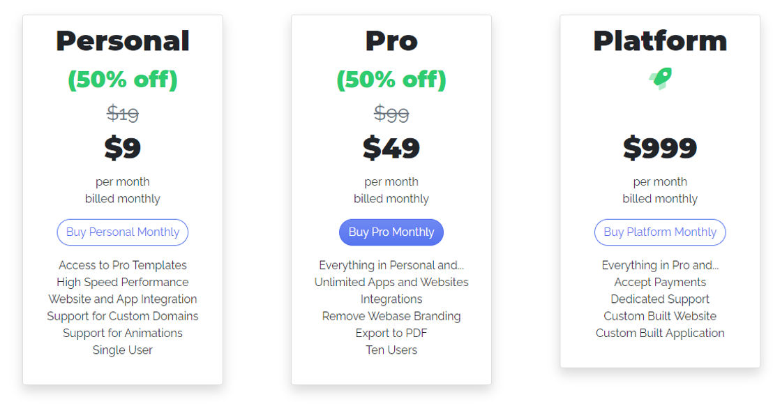 WeBase pricing