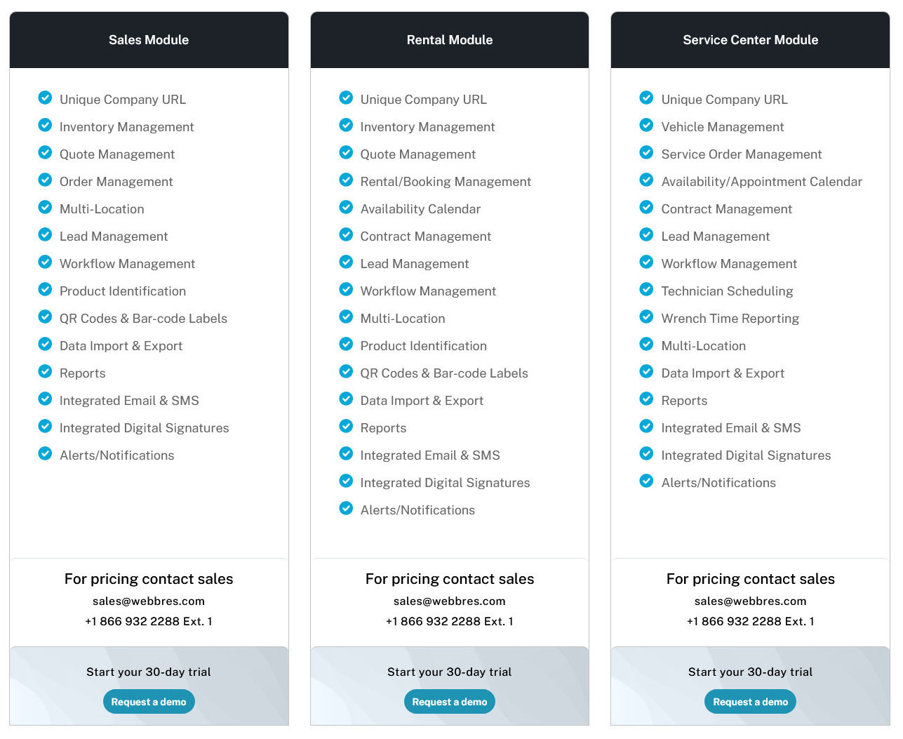 WebbRes pricing