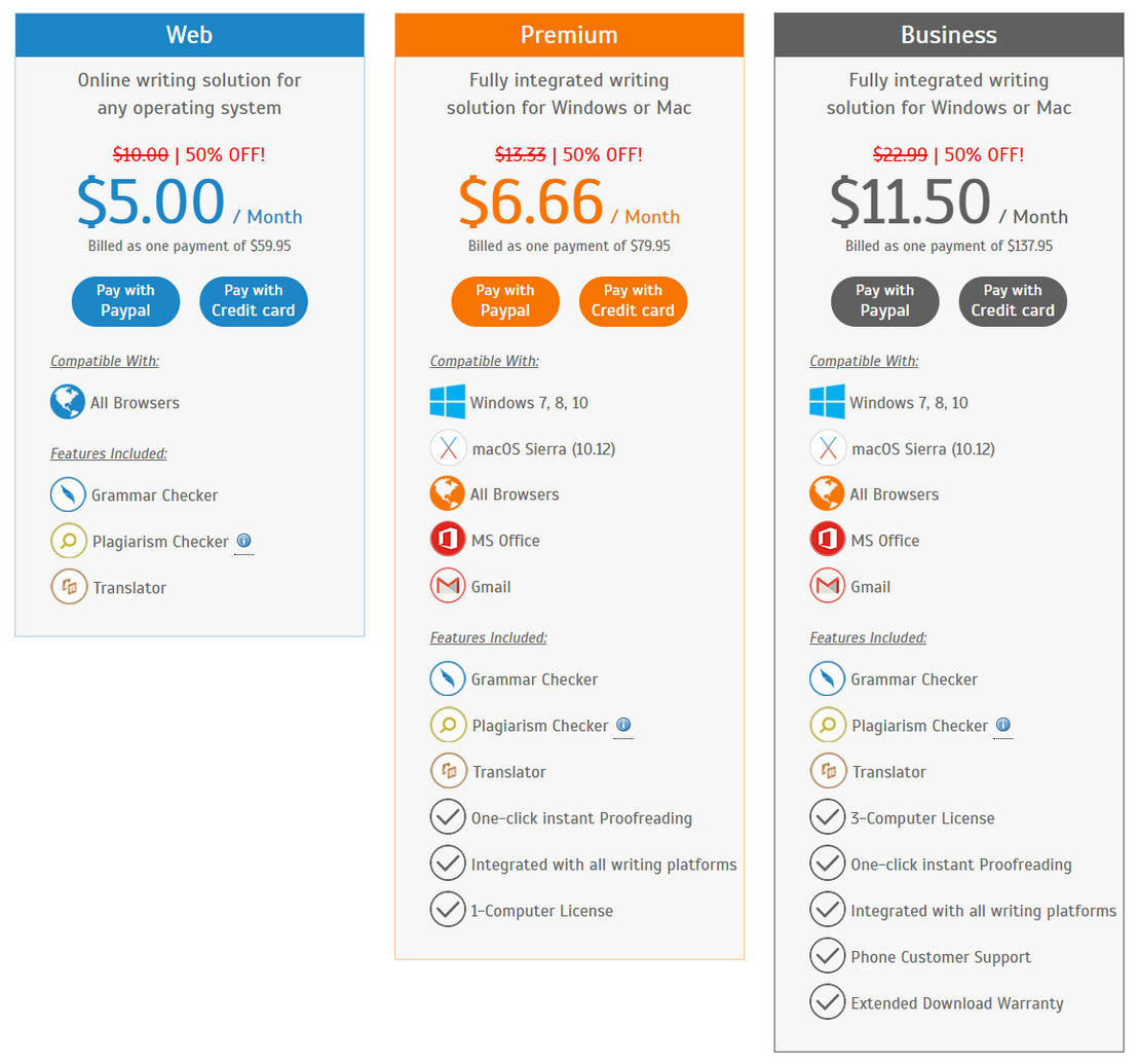 WhiteSmoke pricing