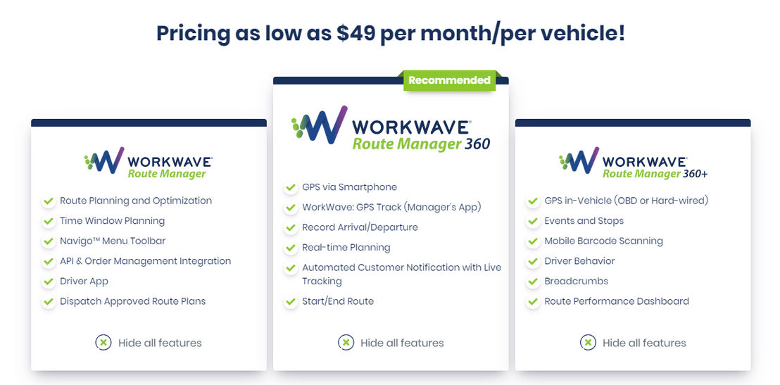 workwave-route-manager pricing