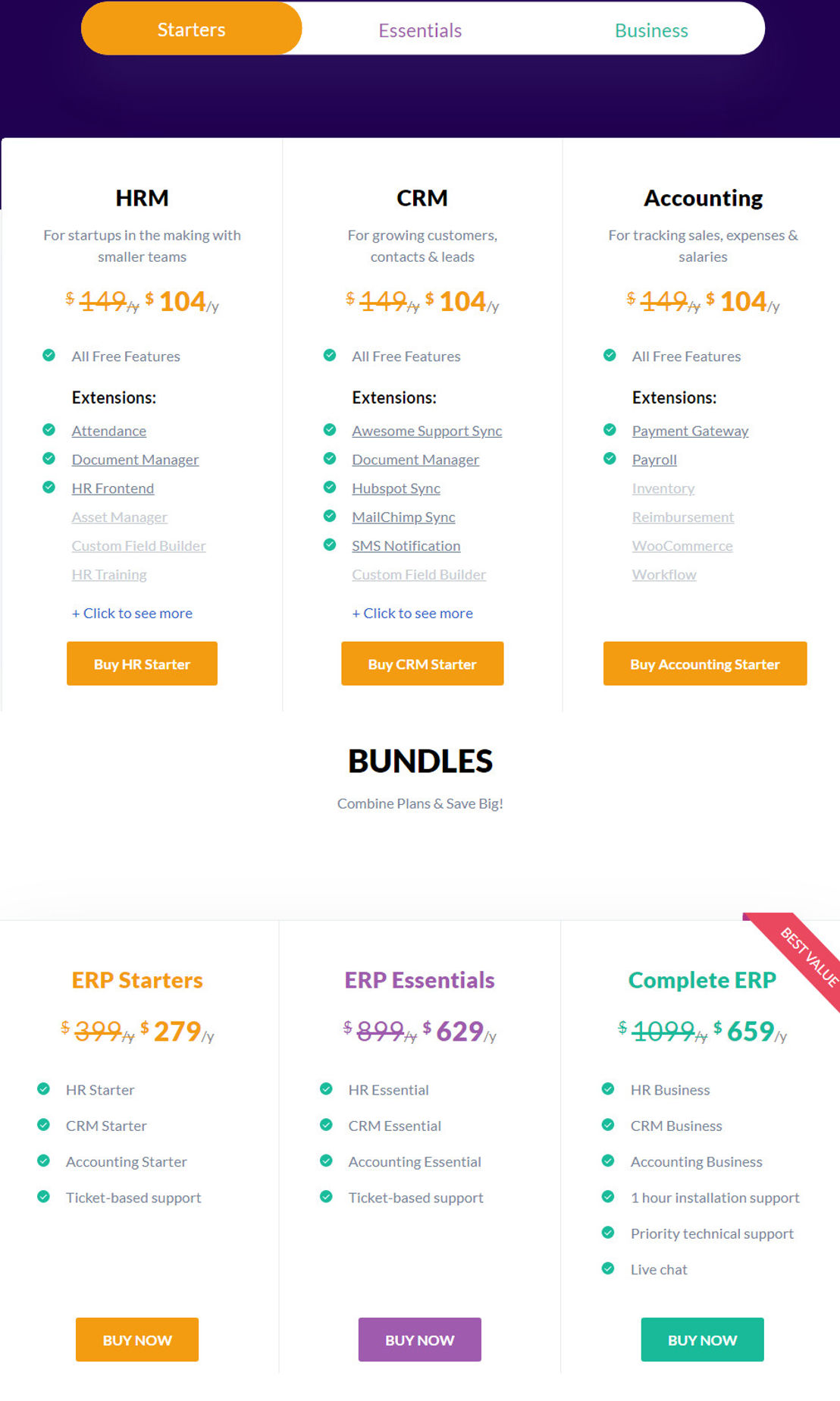 WP ERP pricing