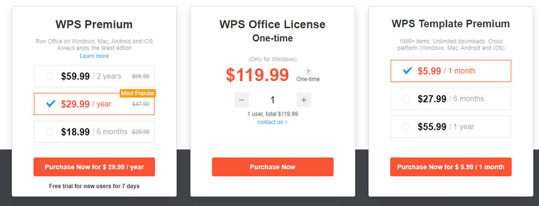 wps-office pricing