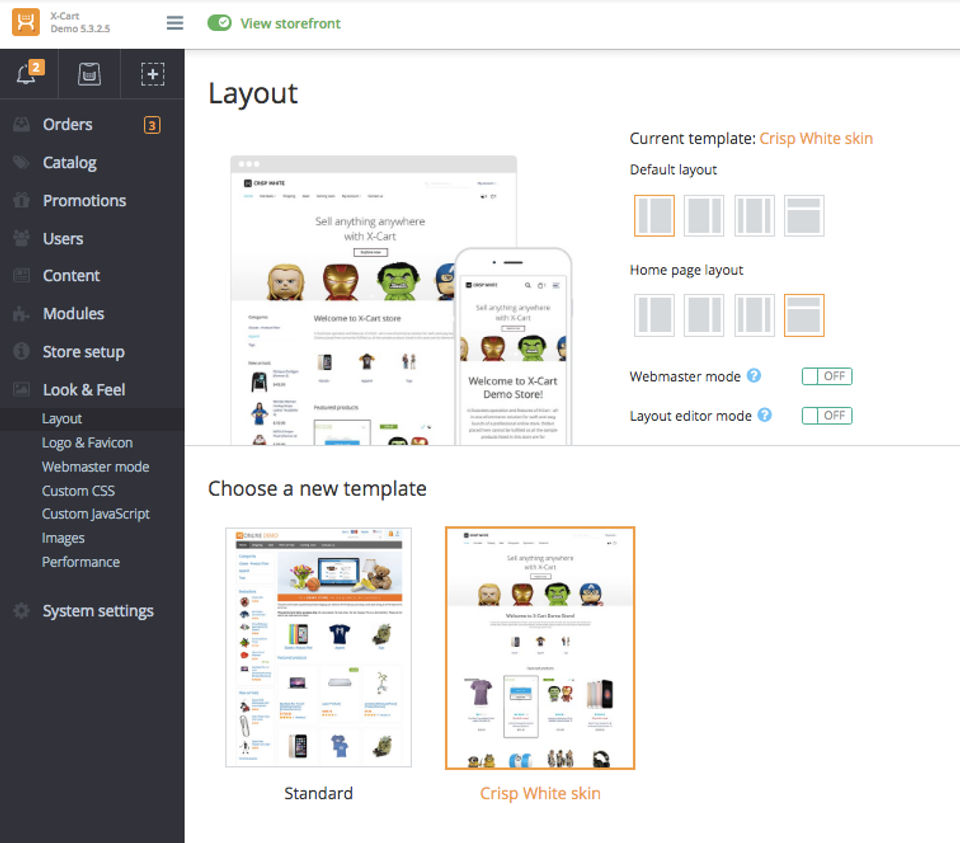 X-Cart Demo - Change layouts easily-thumb
