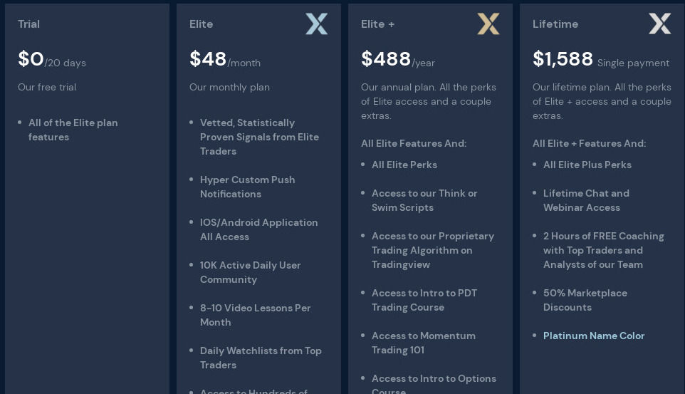 xtrades pricing