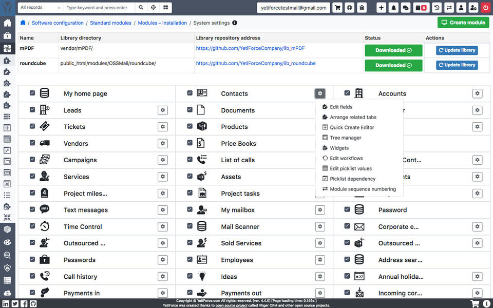 Module Settings screenshot