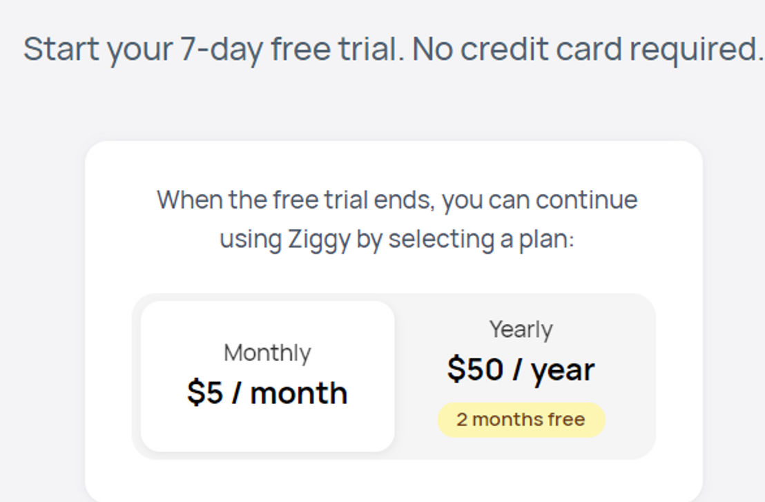 Ziggy pricing