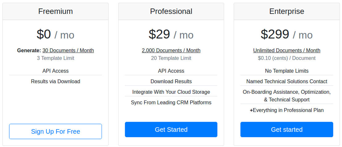 Zocuments pricing