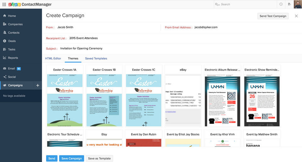 Zoho ContactManager Demo - Create Campaigns.-thumb