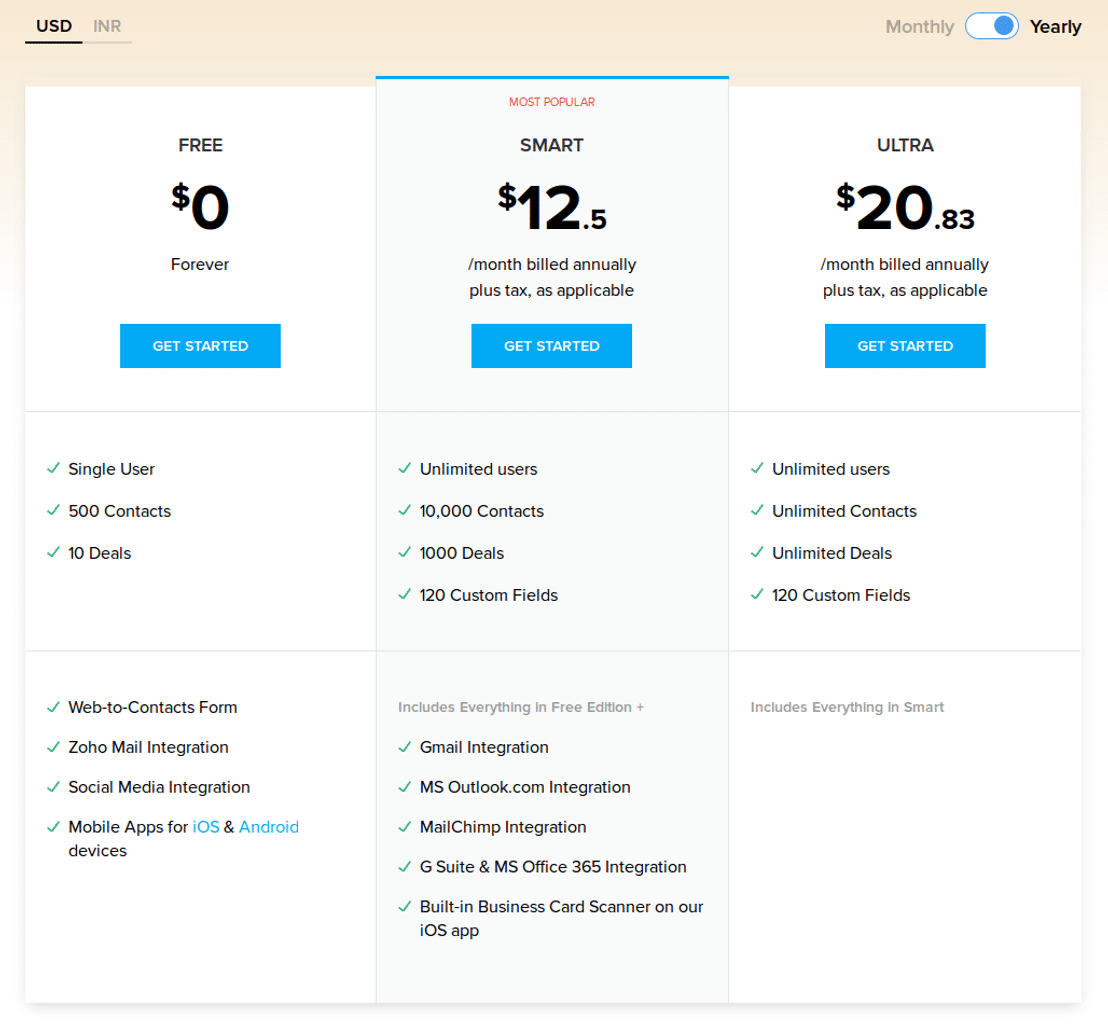 Zoho ContactManager pricing